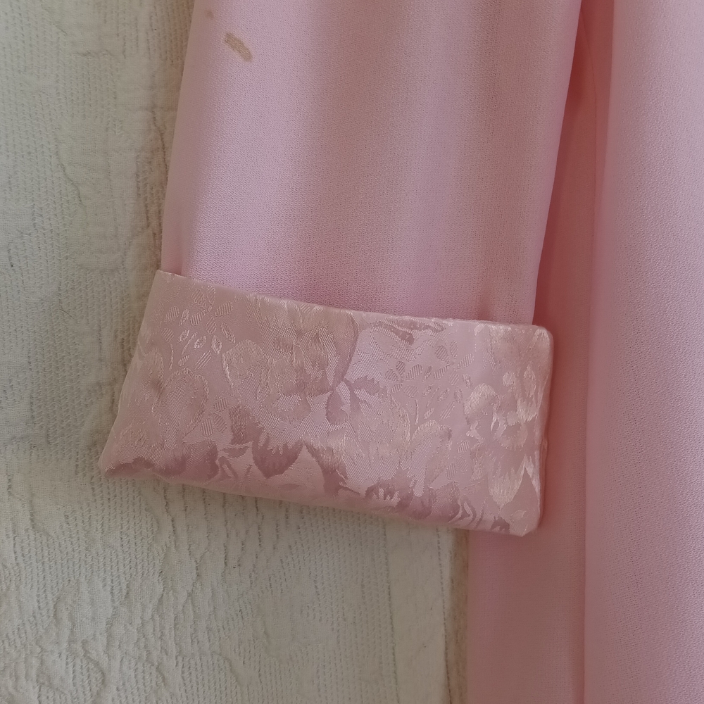 Vintage Pastel Pink Dress Matching Jacket Lace Elegant Retro Sheer Girly 80s - Picture 7 of 13